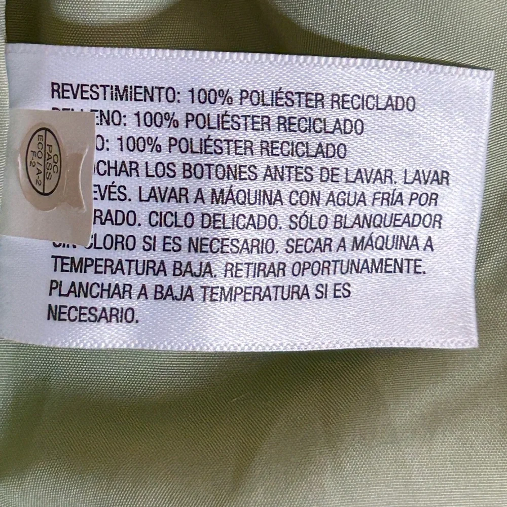Original Use Quilted Snap Jacket XL Light Olive Green Minimalist Recycled Poly